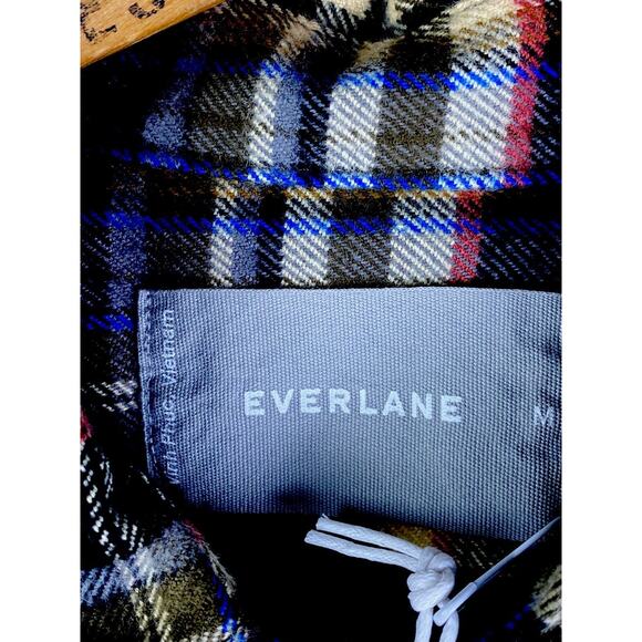 New Men’s Everlane Brushed Flannel Shirt Beech Plaid Button Down Size Medium Top - Picture 3 of 7